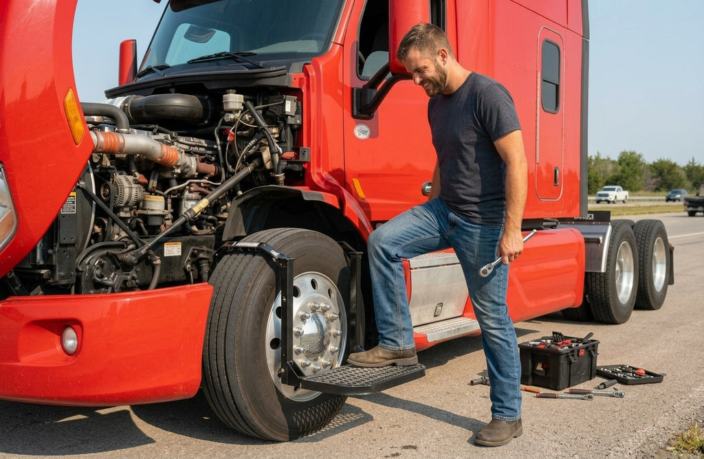 Grip-Step | Heavy Duty Universal Folding Tire Mounted Step |